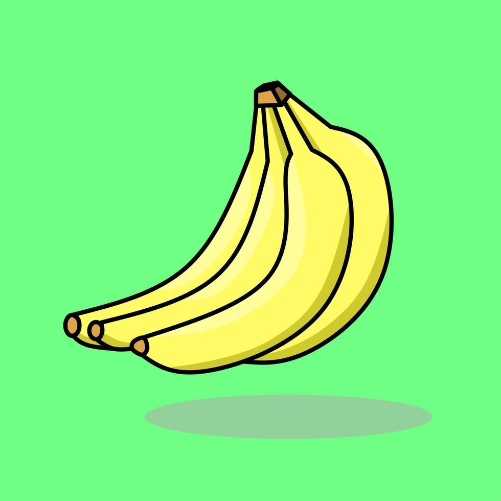 Banana vector with outline