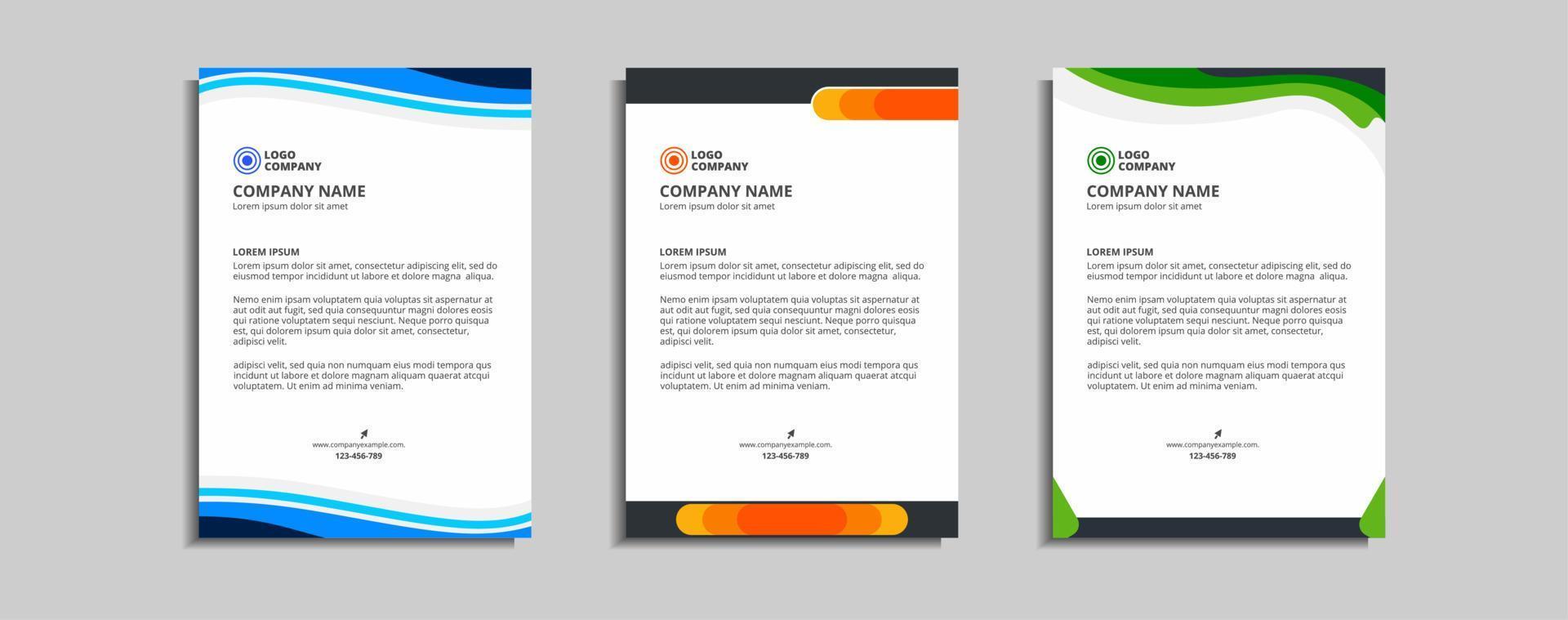 modern corporate letterhead template design vector