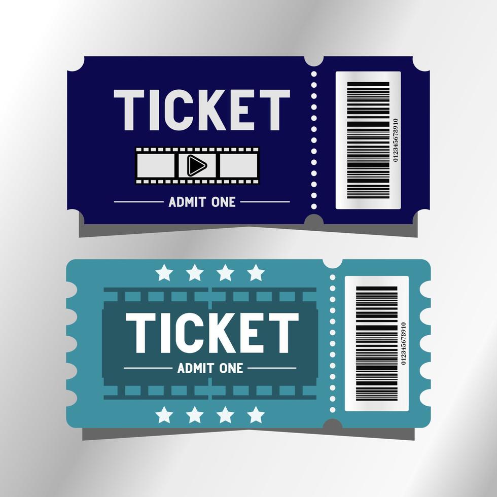 two ticket cinema template design vector