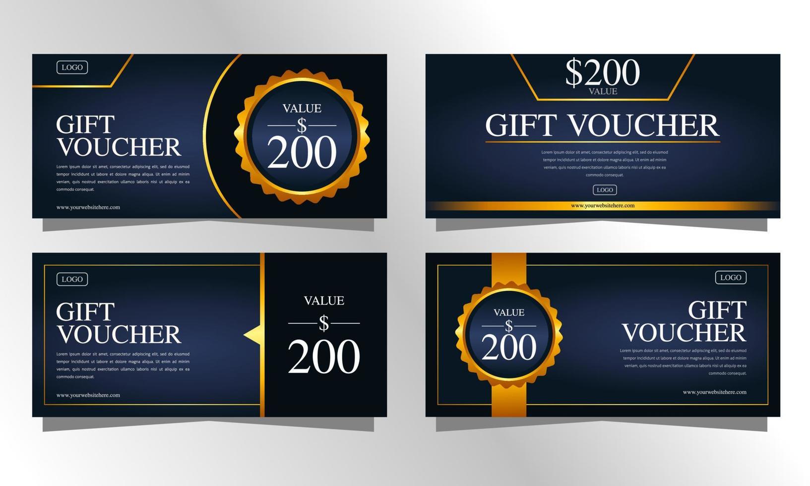 luxury gold voucher gift design template. vector