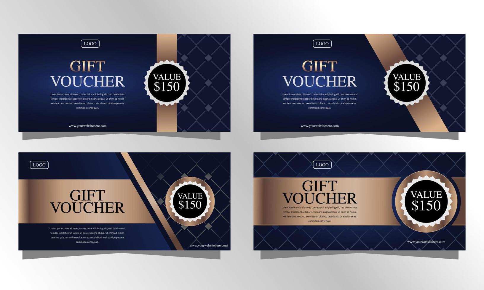 luxury gold voucher gift design template. vector