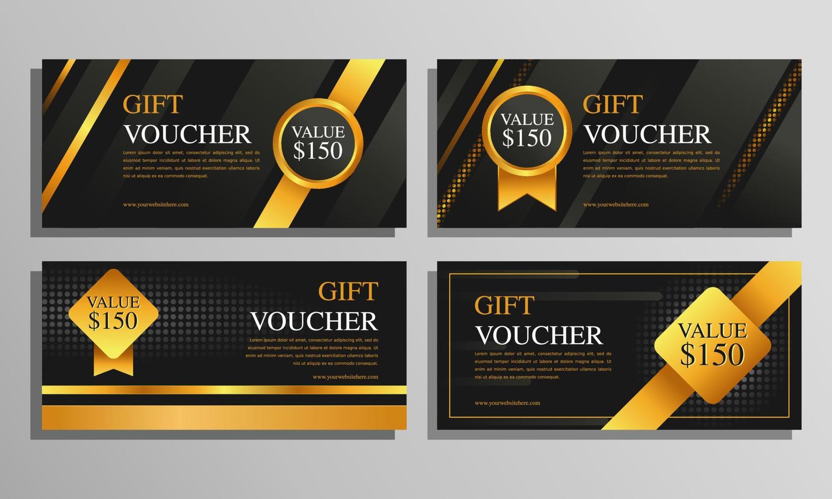 luxury gold voucher gift design template. vector