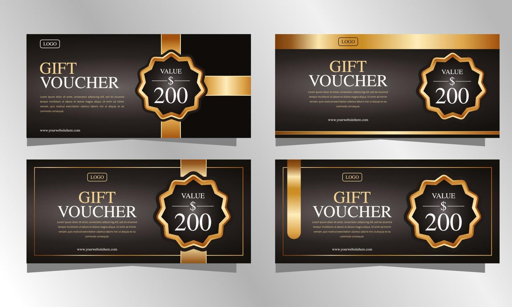 luxury gold voucher gift design template. vector