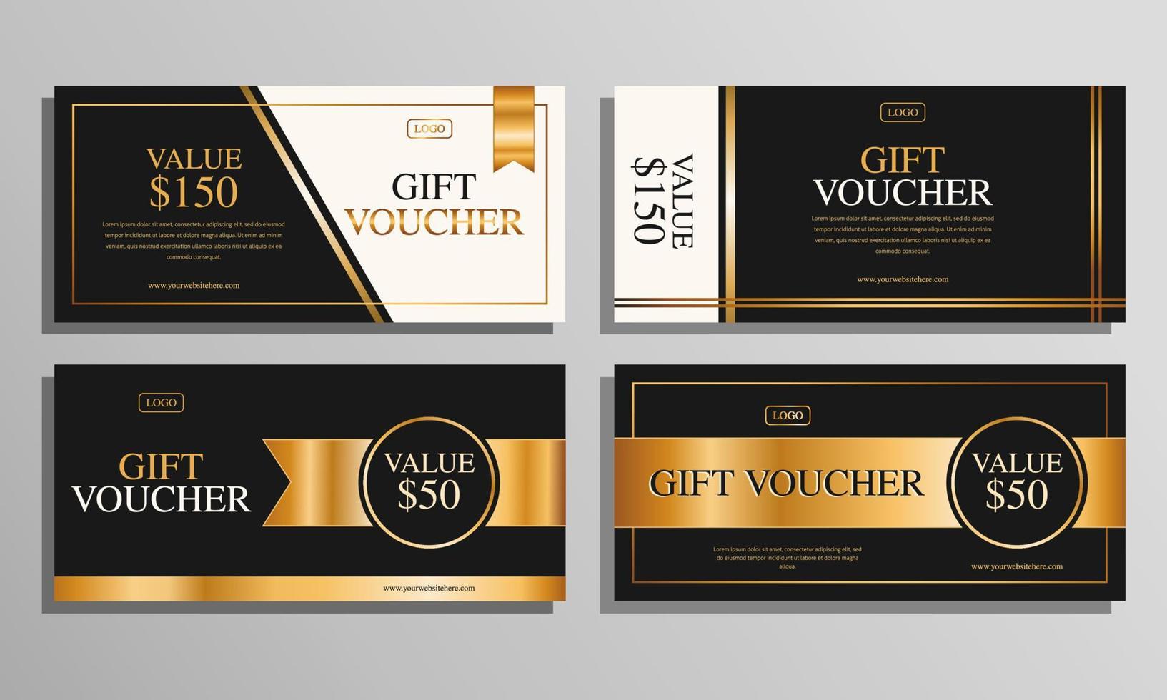 luxury gold voucher gift design template. vector