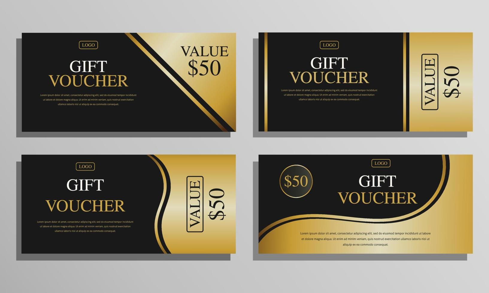 luxury gold voucher gift design template. vector
