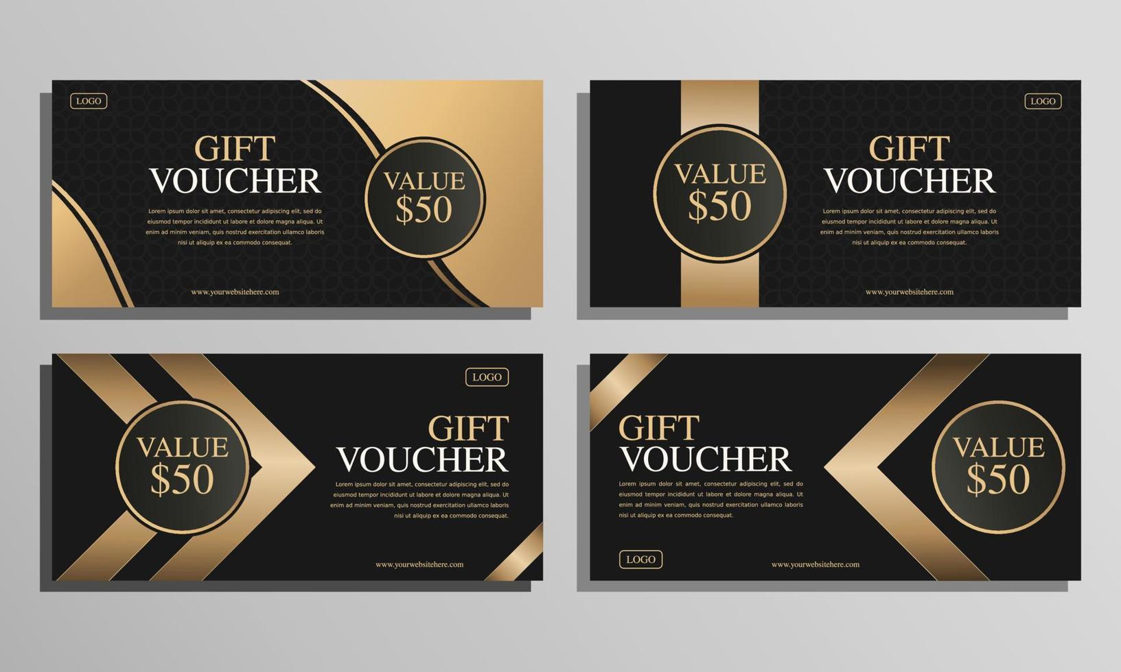 luxury gold voucher gift design template. vector