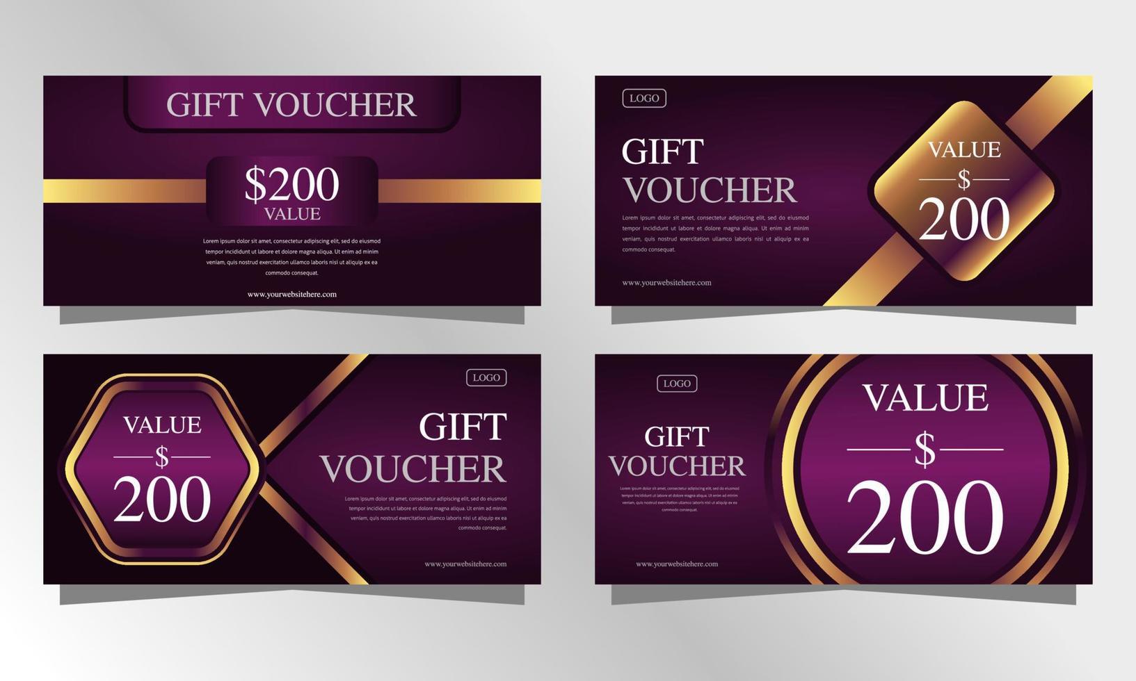 luxury gold voucher gift design template. vector