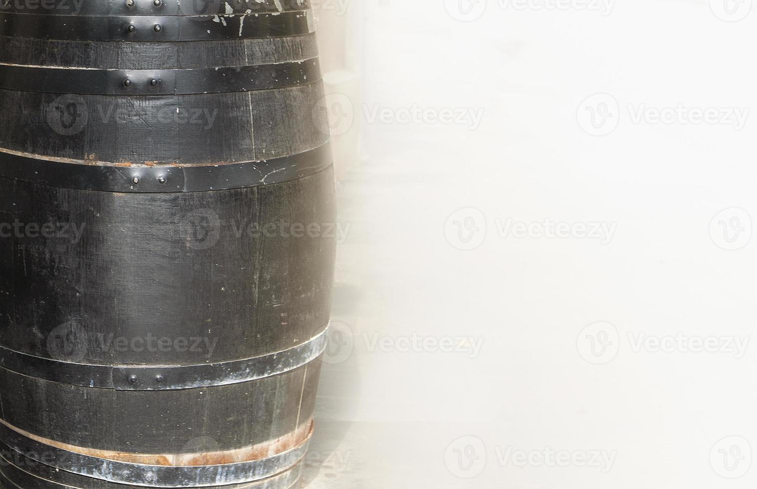 wine barrel with copy space background photo