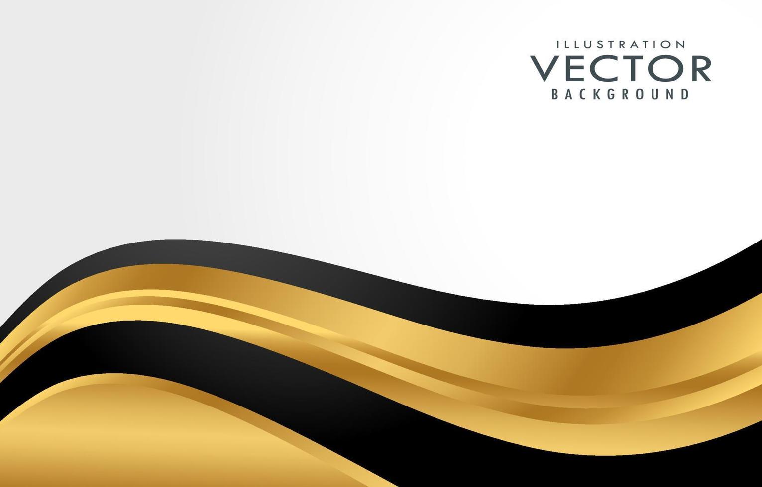 abstract background premium gold design with wavy shape vector