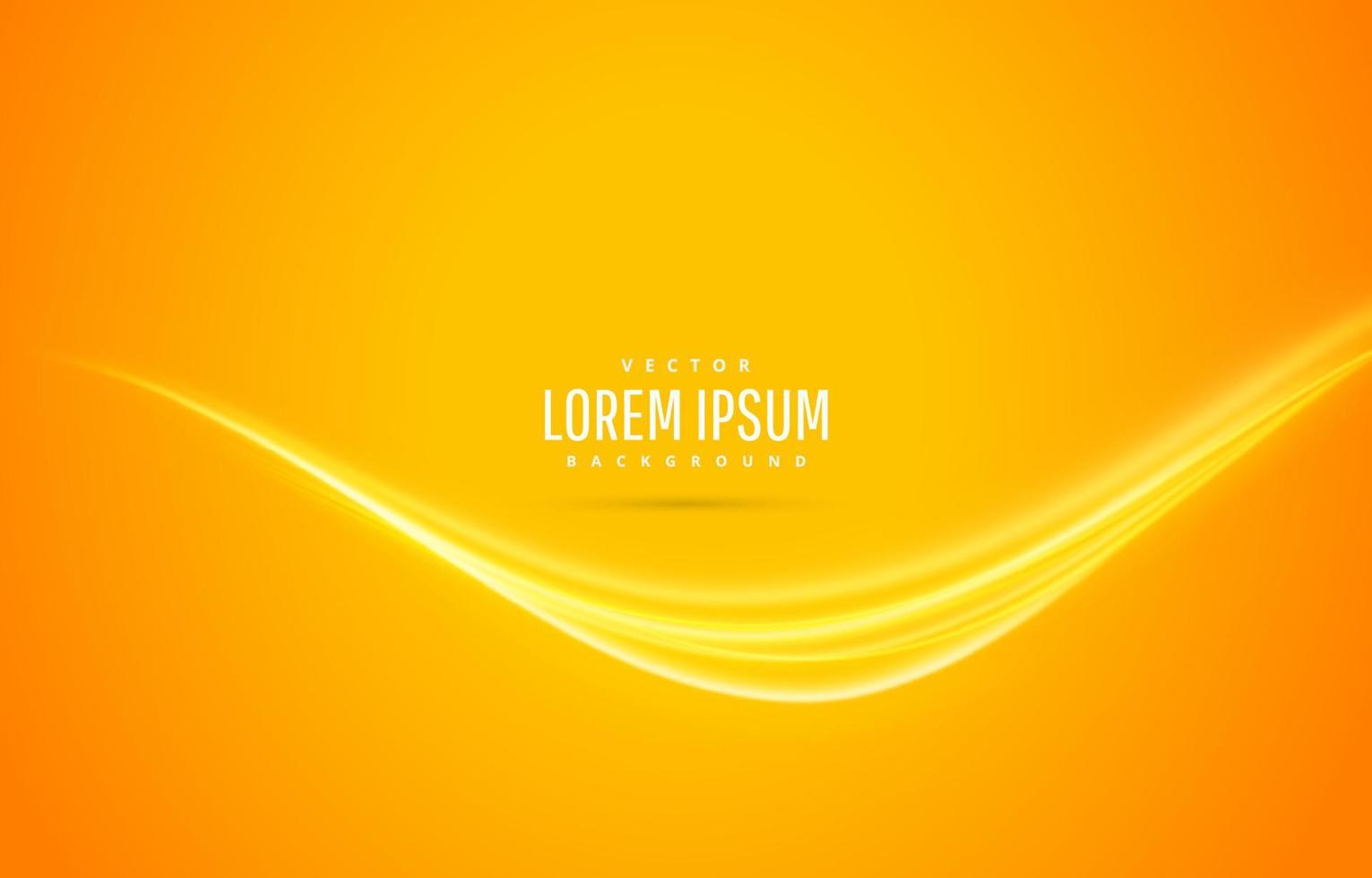 abstract glowing light wave on orange background vector