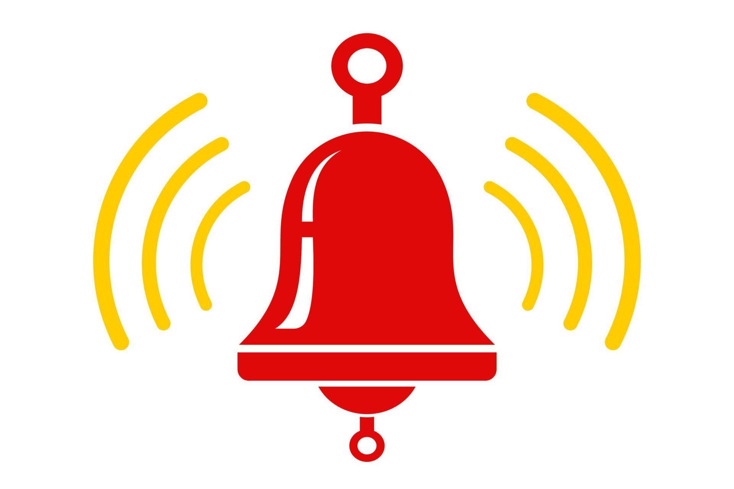 Vector icon of red metallic bell.