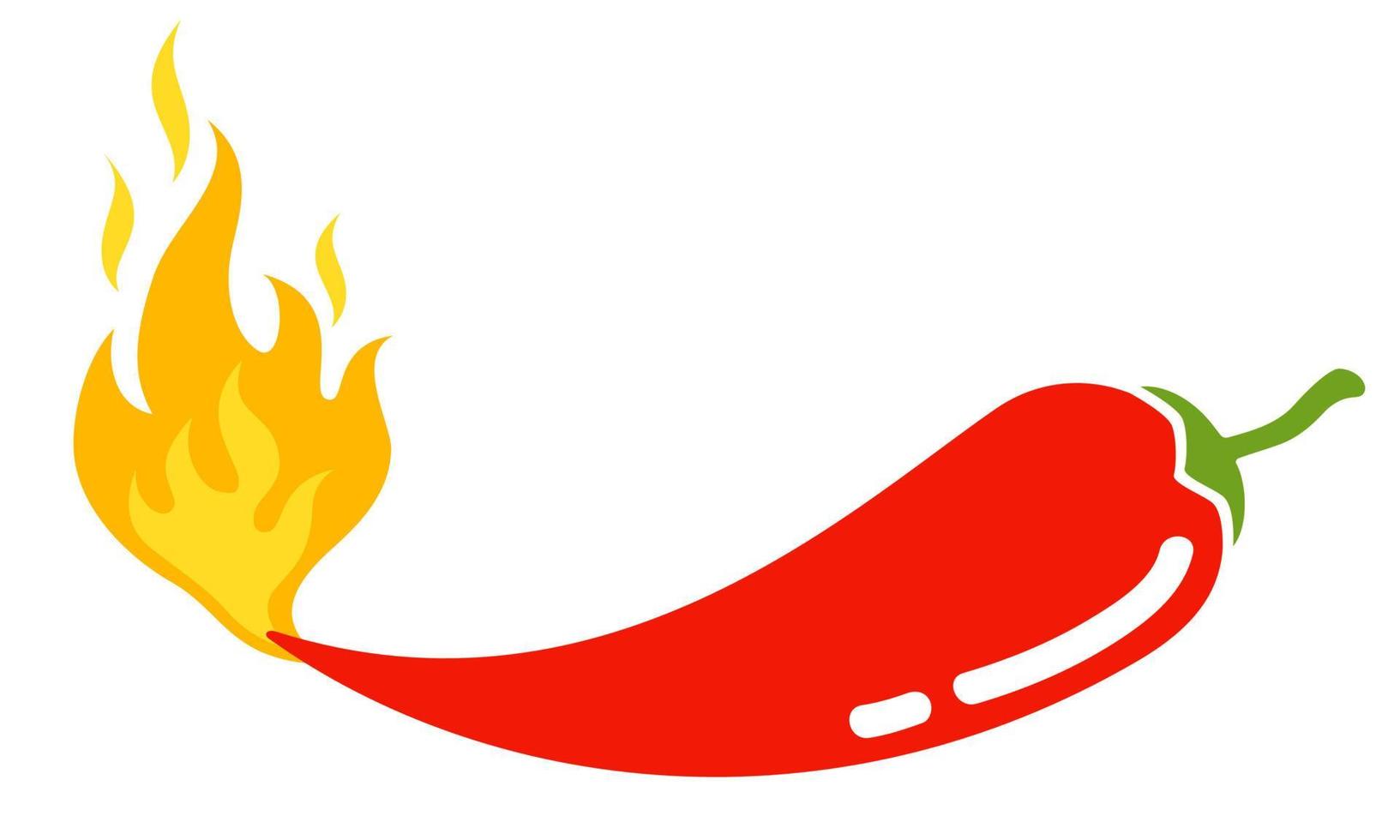 Chili pepper with flame vector