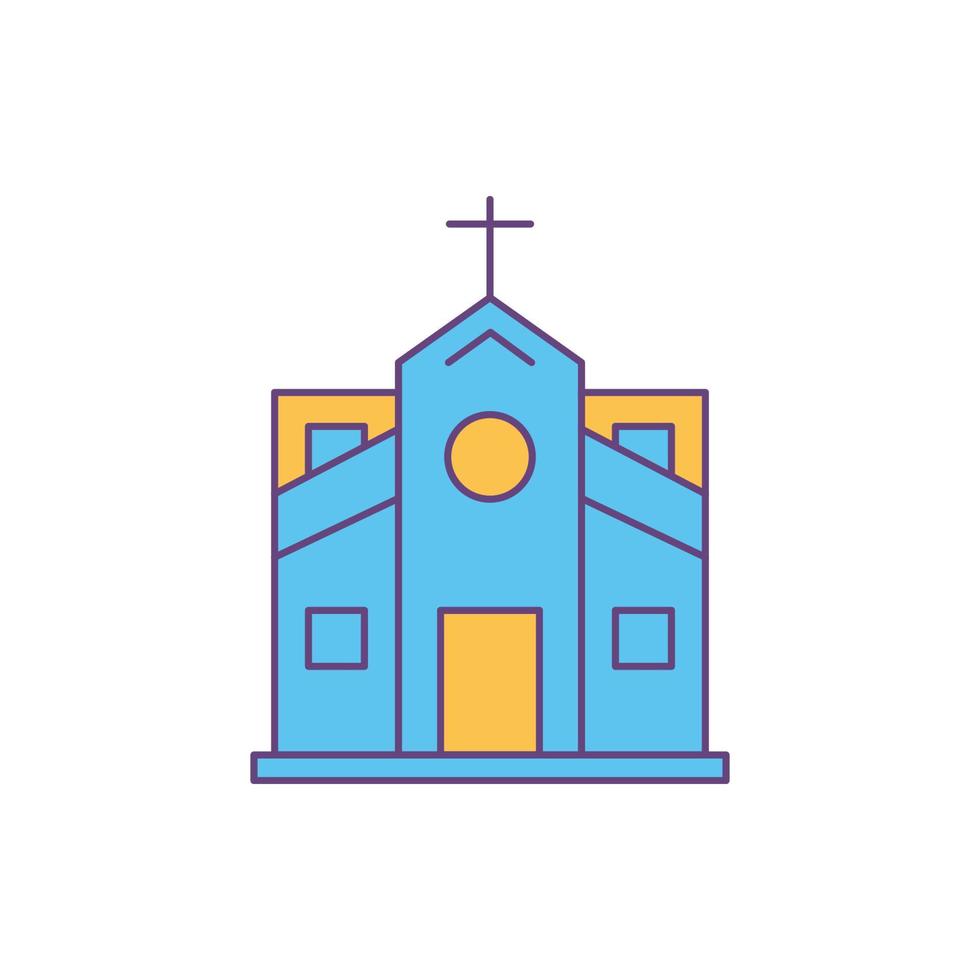 icono de la iglesia de oración cristiana vector