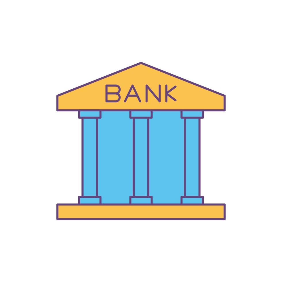 Government building bank icon vector