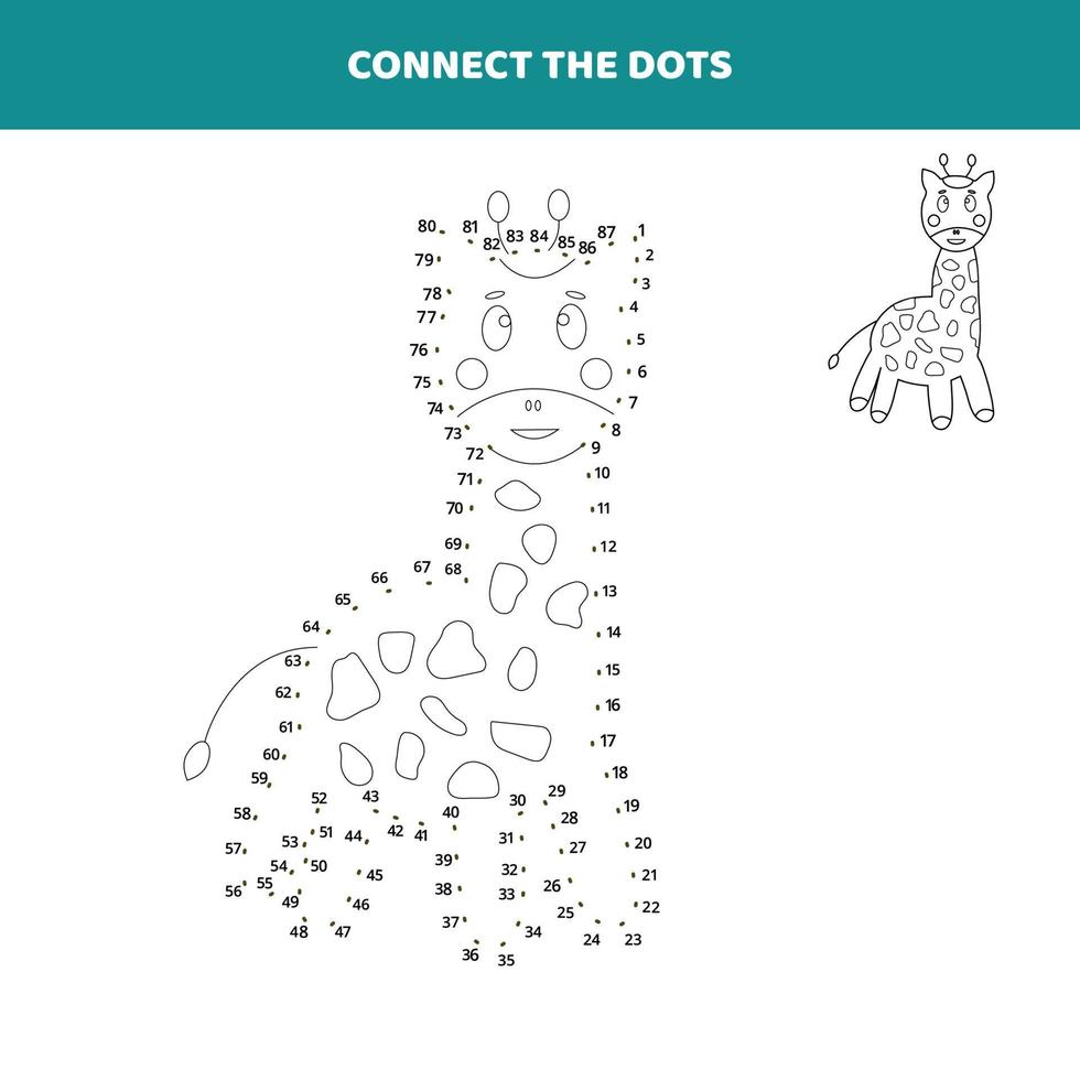 Connect the dots for the giraffe. vector