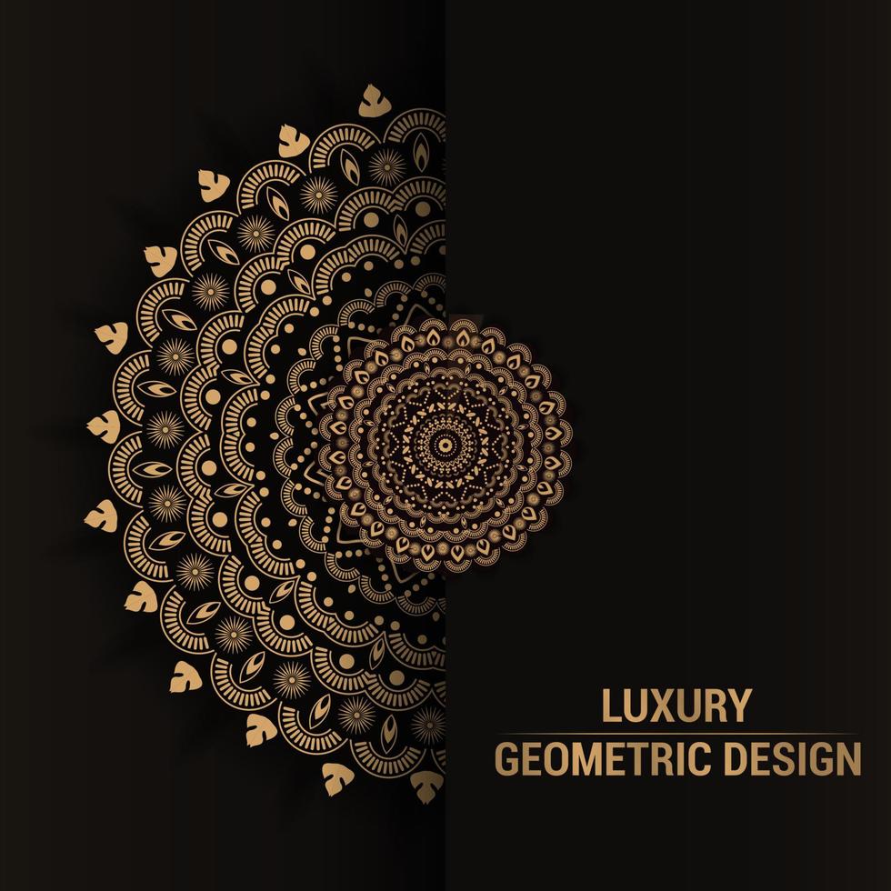 Fondo de diseño de mandala ornamental de lujo en color dorado. vector