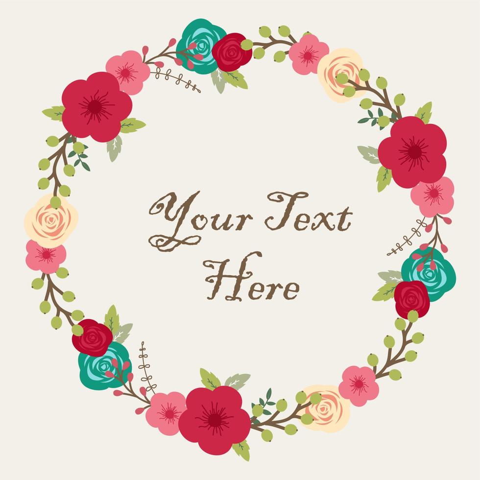 The floral concept of circle frame vector