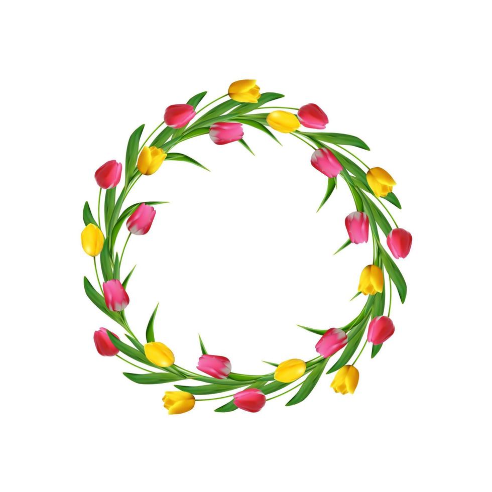 Vector floral concept of circle frame