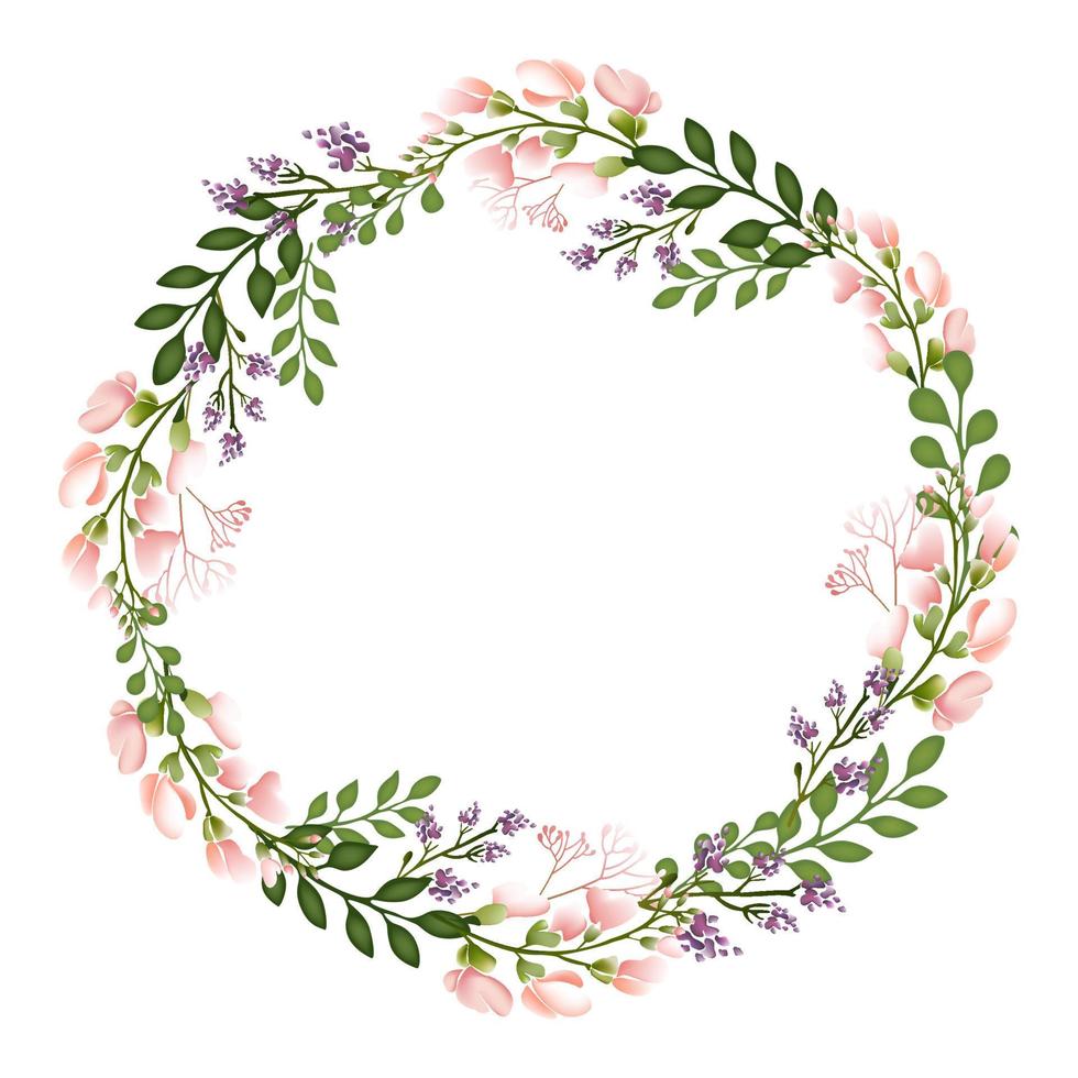 Vector floral concept of circle frame