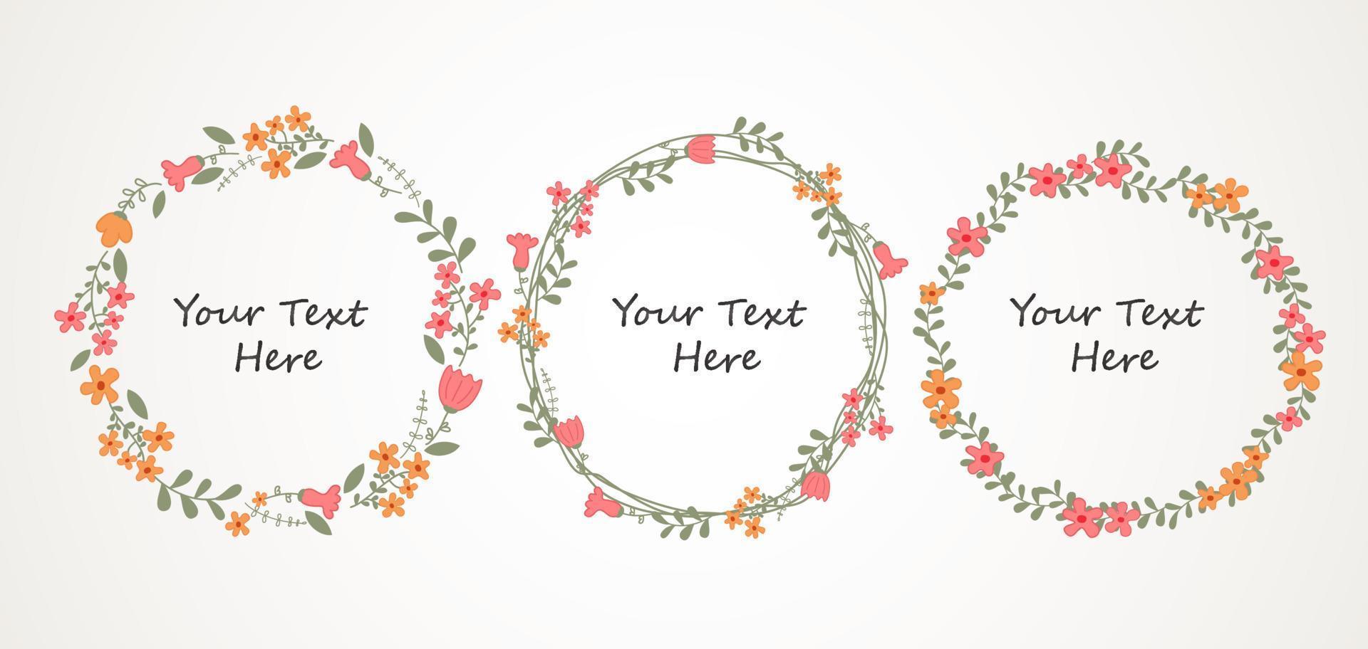 Autumn Floral Frame Collections. vector