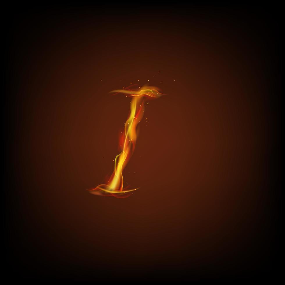 Letter of fire. Vector