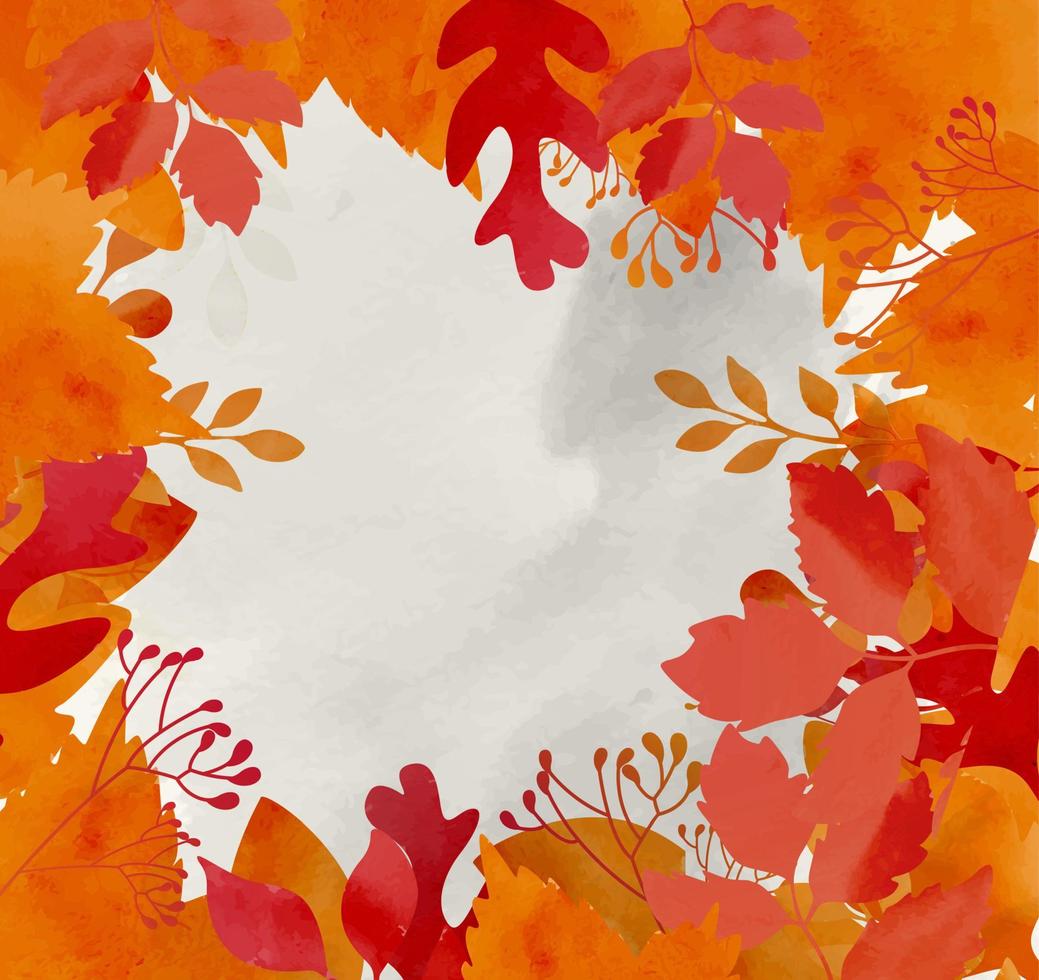 Autumn background with dried leaves. Vector