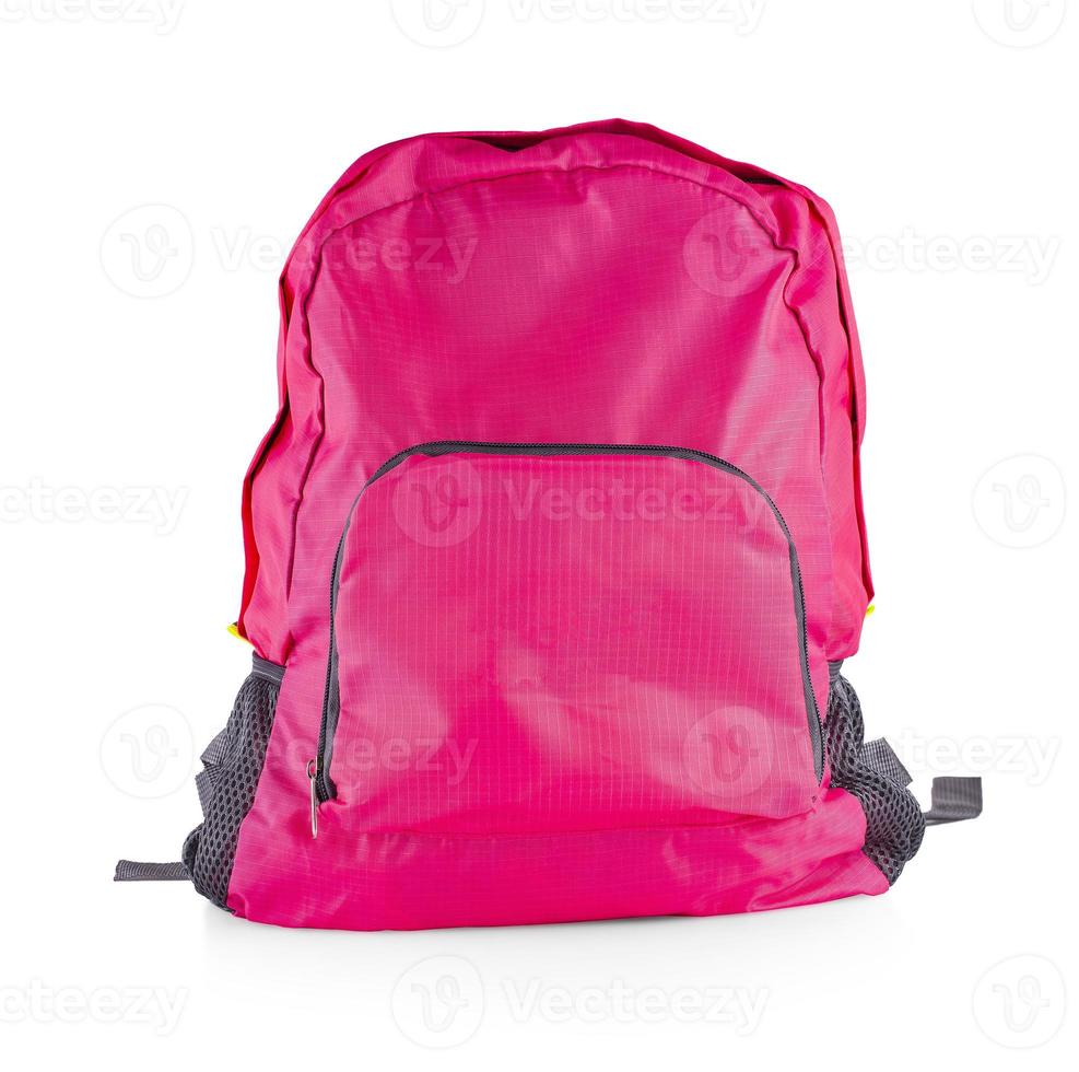 The pink women's sports bag isolated on white background photo