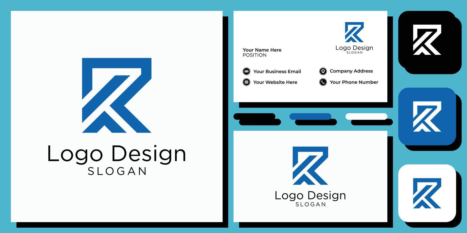 elegant modern sans serif font letter initial alphabet serif font with business card template vector