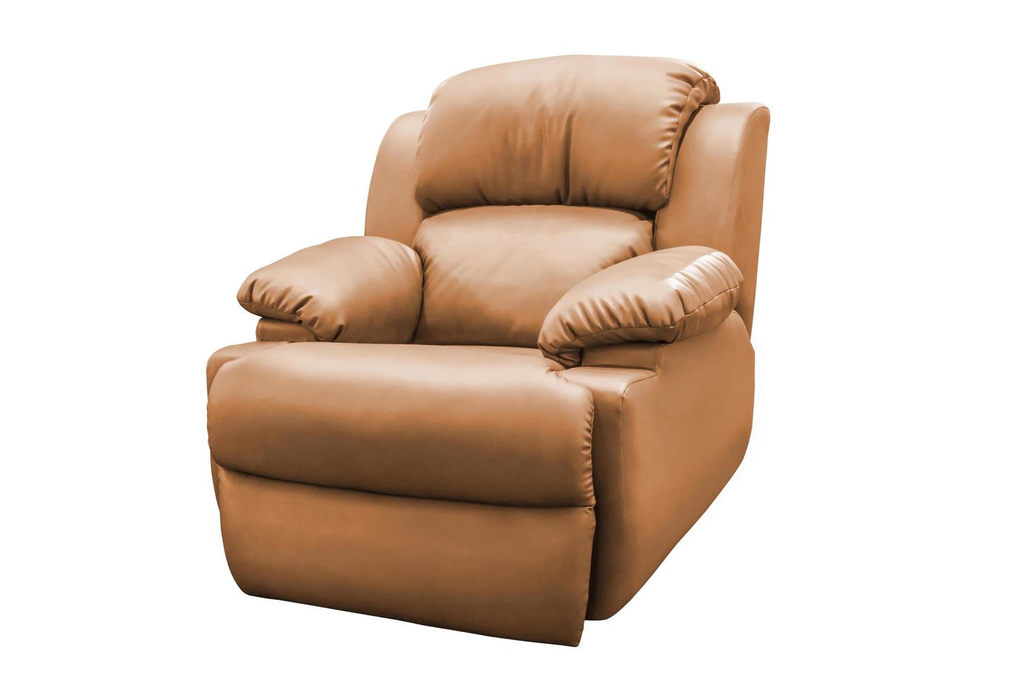Brown leather armchai. photo
