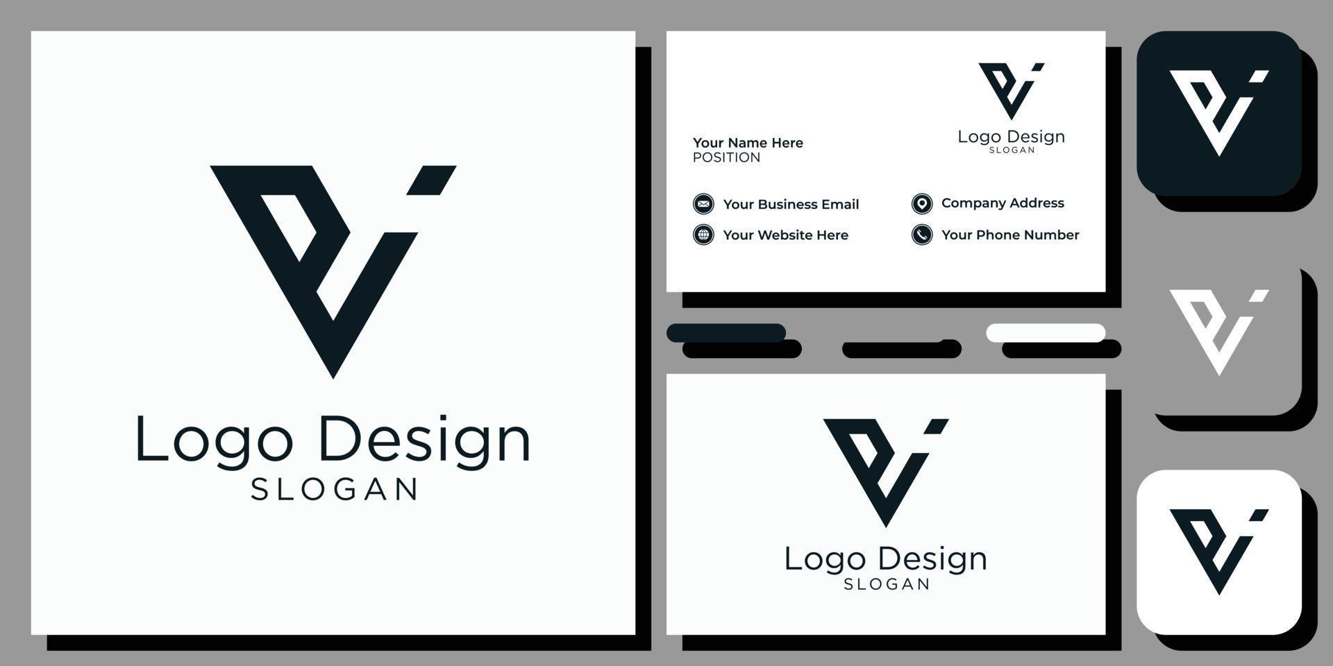 elegant modern sans serif font letter initial alphabet serif font with business card template vector