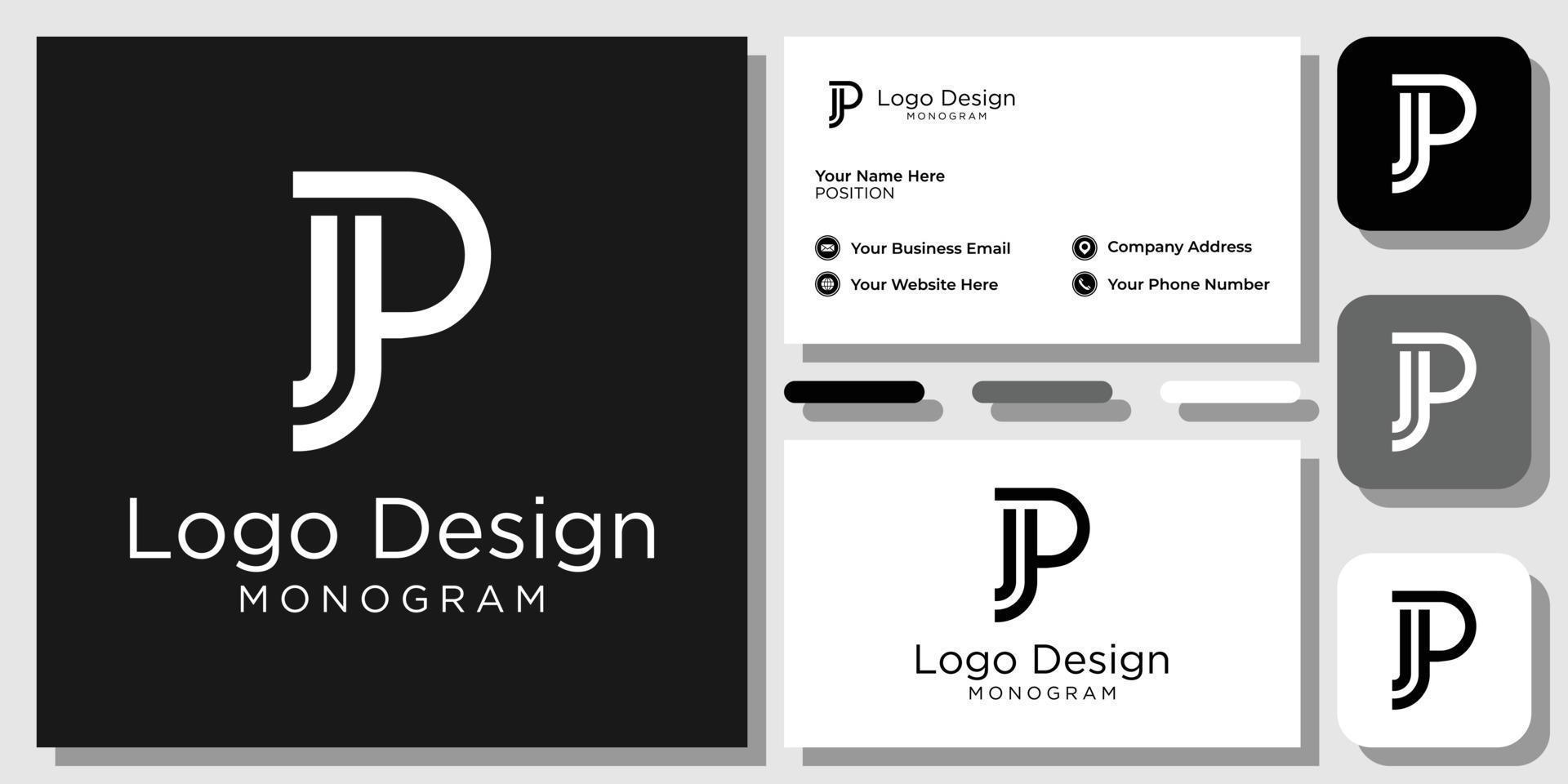 elegant modern sans serif font letter initial alphabet serif font with business card template vector