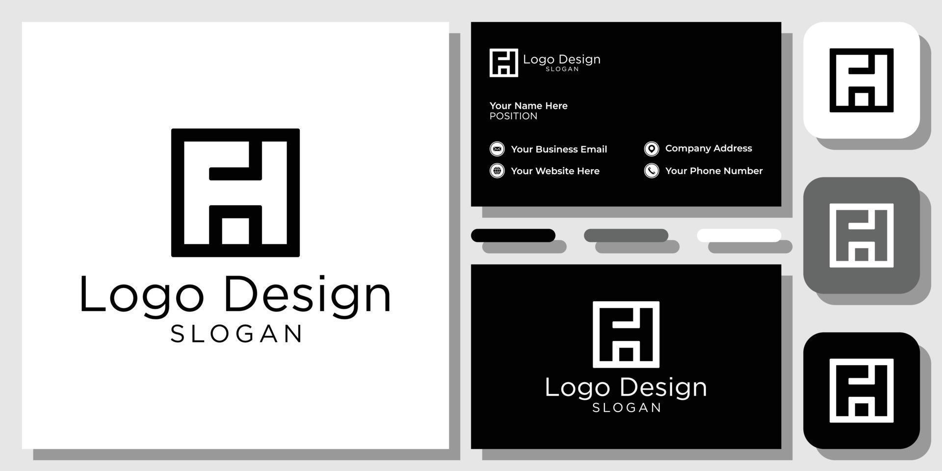 elegant modern sans serif font letter initial alphabet serif font with business card template vector