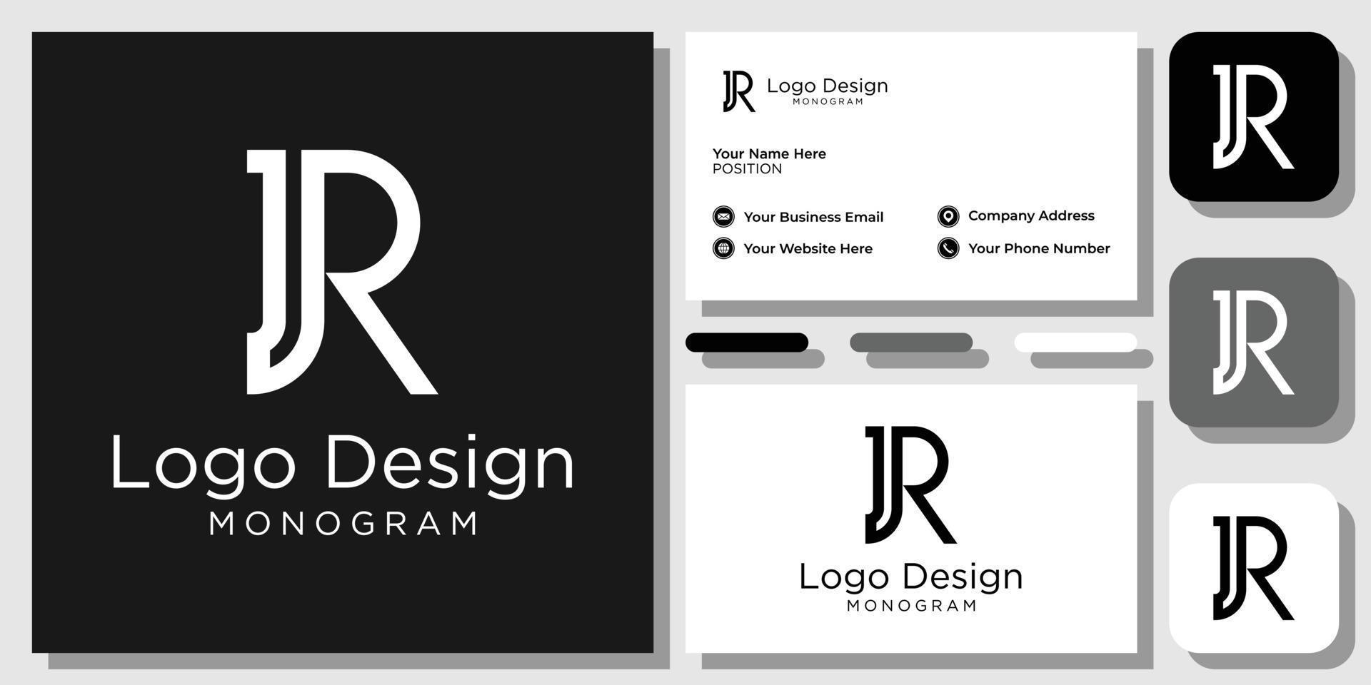 elegant modern sans serif font letter initial alphabet serif font with business card template vector