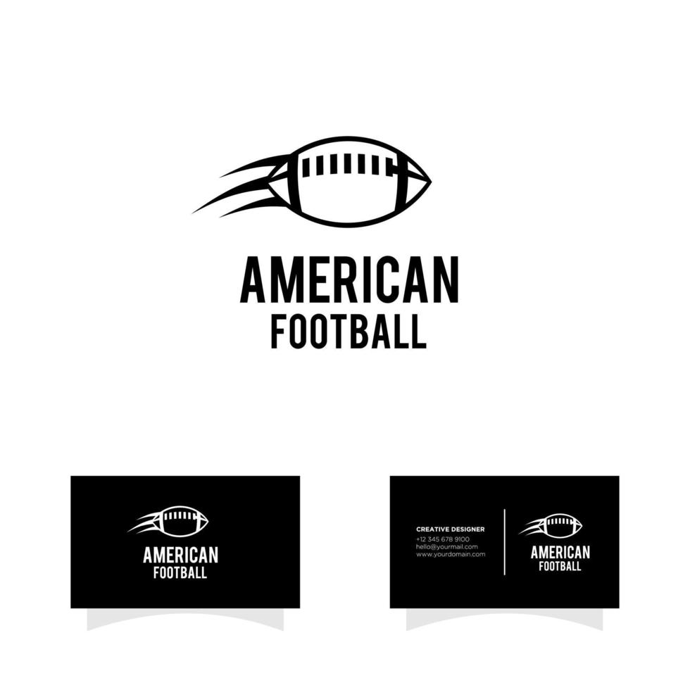 Rugby American Football line logo vector
