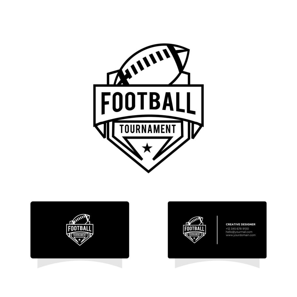 Rugby American Football sport line logo vector