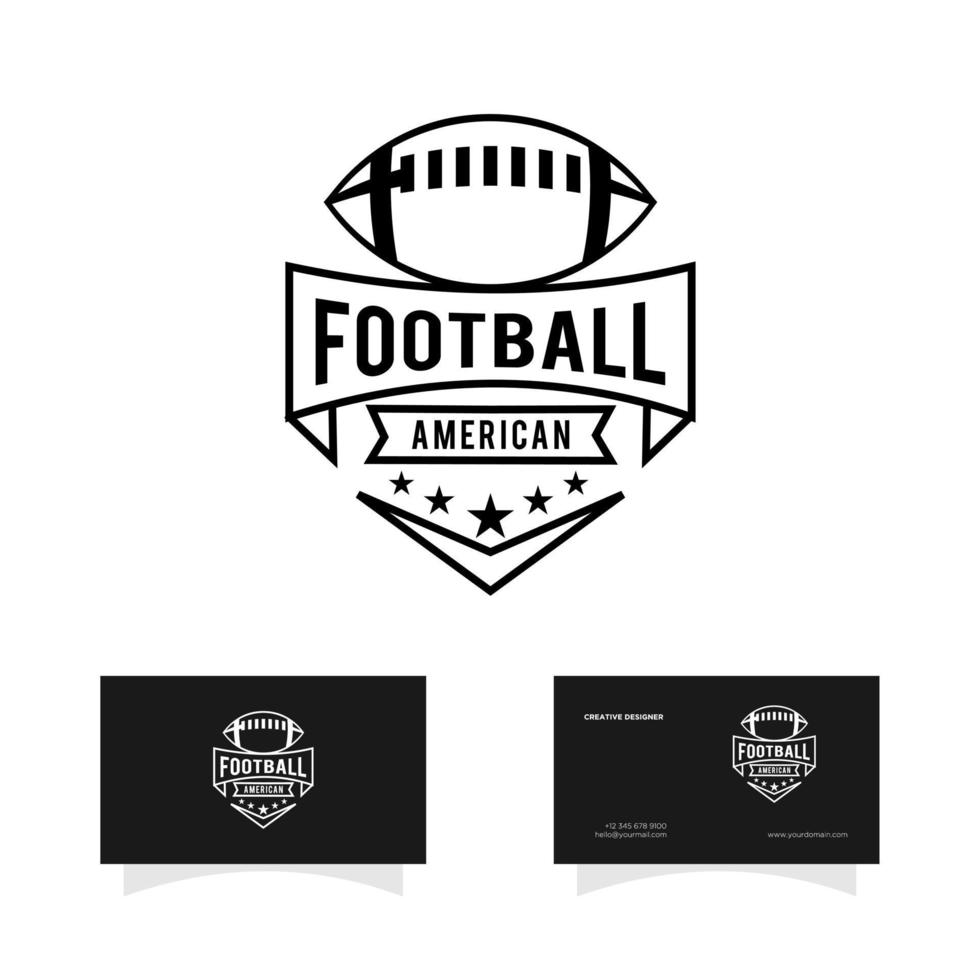 logotipo de la línea de deporte de fútbol americano de rugby vector