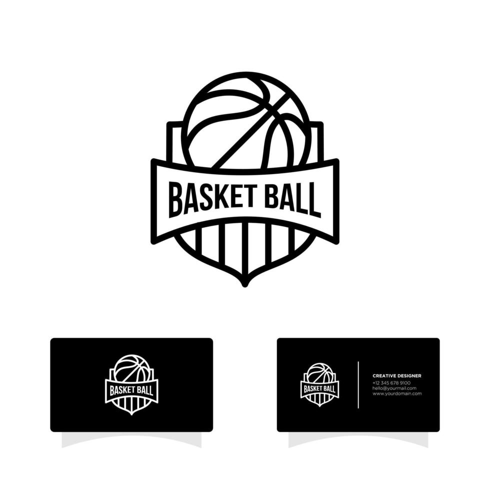 insignia de la liga de baloncesto logo deportivo vector