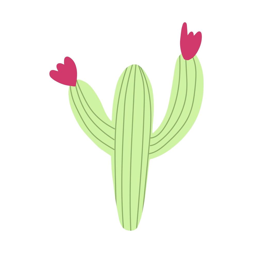 ilustración vectorial de cactus en dibujos animados dibujados a mano estilo escandinavo ingenuo para ropa de bebé, diseño textil y de productos, papel pintado, papel de regalo, tarjeta, álbum de recortes vector