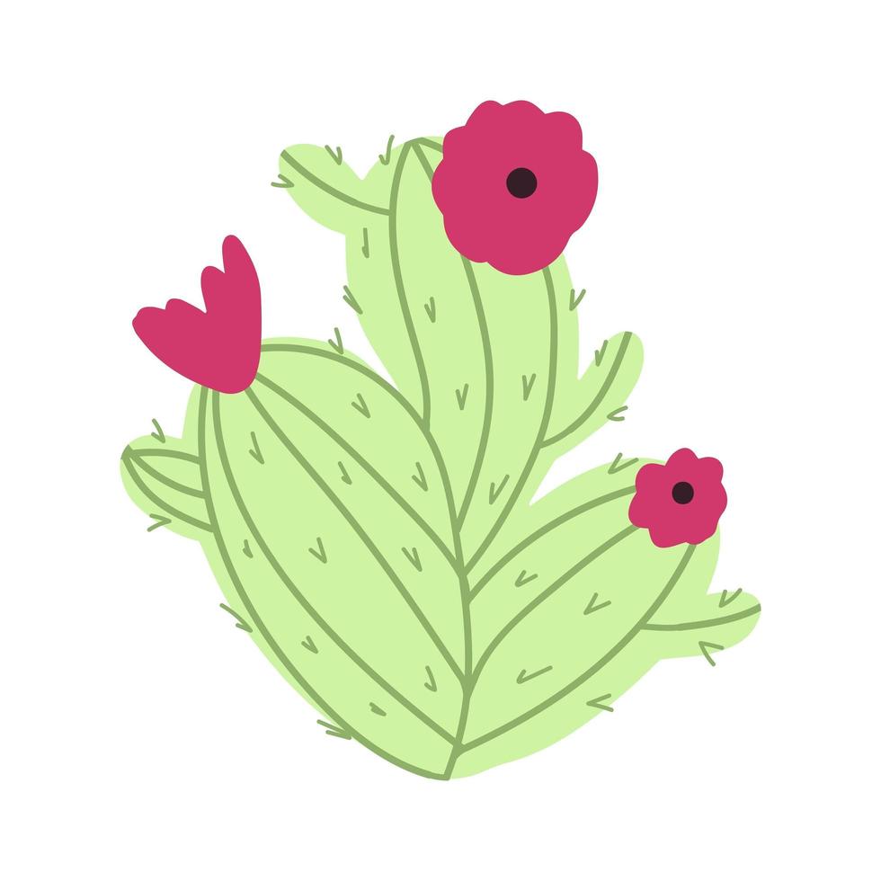 ilustración vectorial de cactus en dibujos animados dibujados a mano estilo escandinavo ingenuo para ropa de bebé, diseño textil y de productos, papel pintado, papel de regalo, tarjeta, álbum de recortes vector