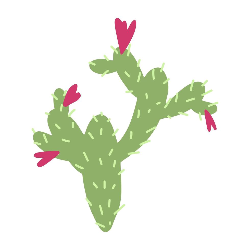 Vector illustration of cactus in cartoon hand drawn naive scandinavian style for baby apparel, textile and product design, wallpaper, wrapping paper, card, scrapbooking