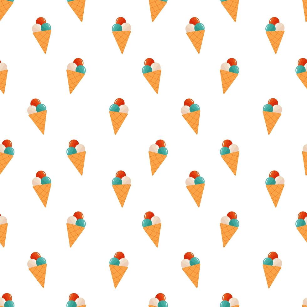 Ice cream seamless pattern. vector illustration of sweet summer treat