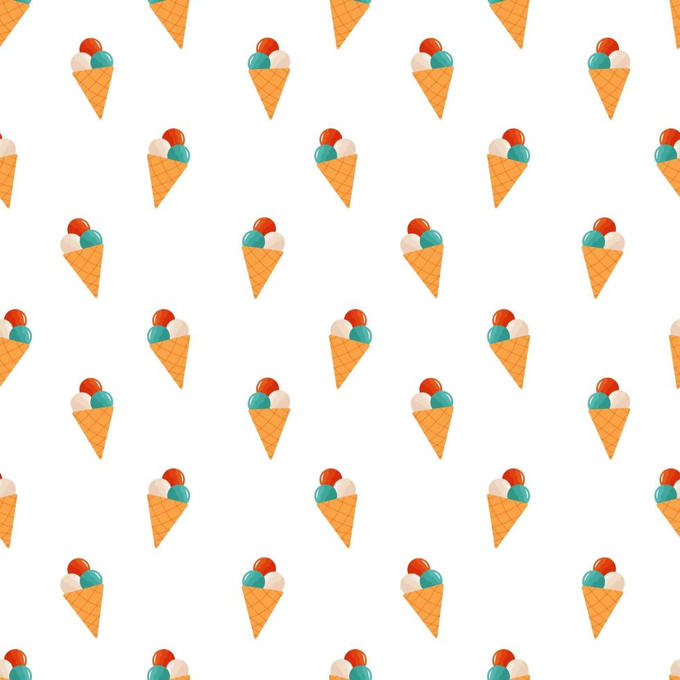 Ice cream seamless pattern. vector illustration of sweet summer treat