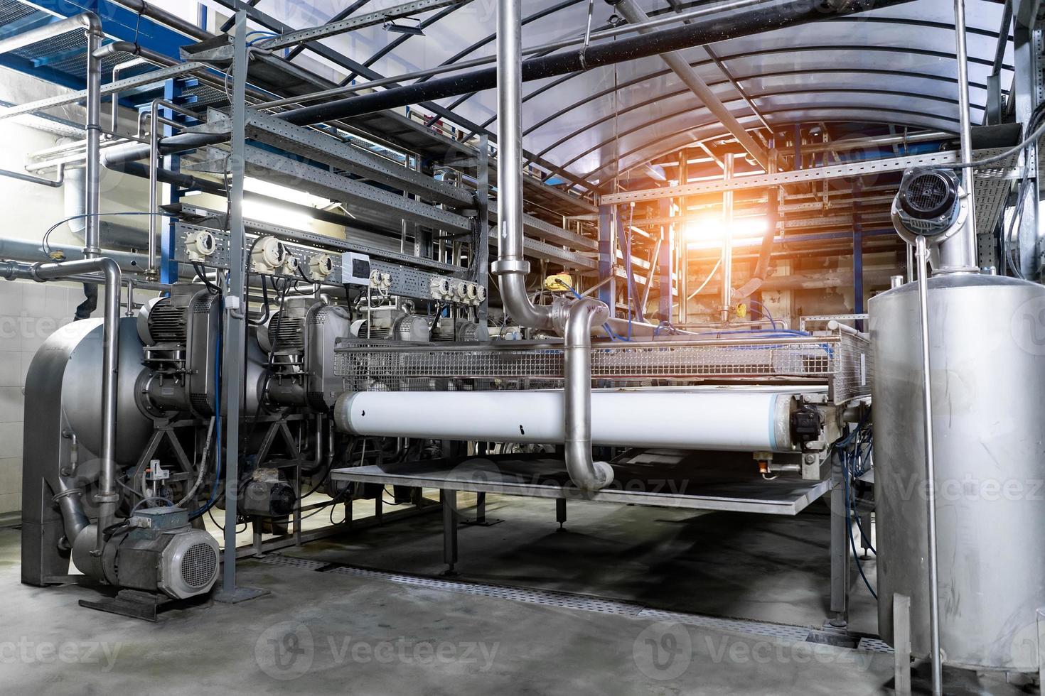 The potato starch production line equipment.Food industry. photo