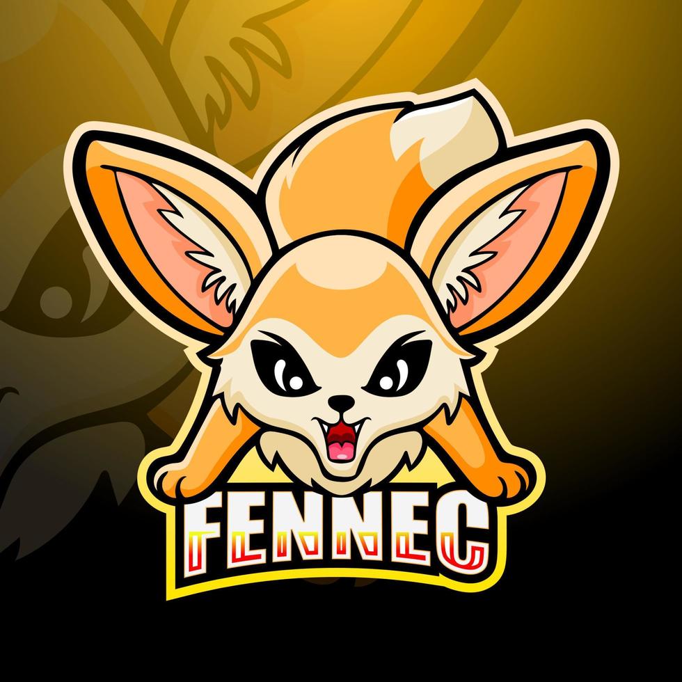 Fennec fox mascot esport logo design vector