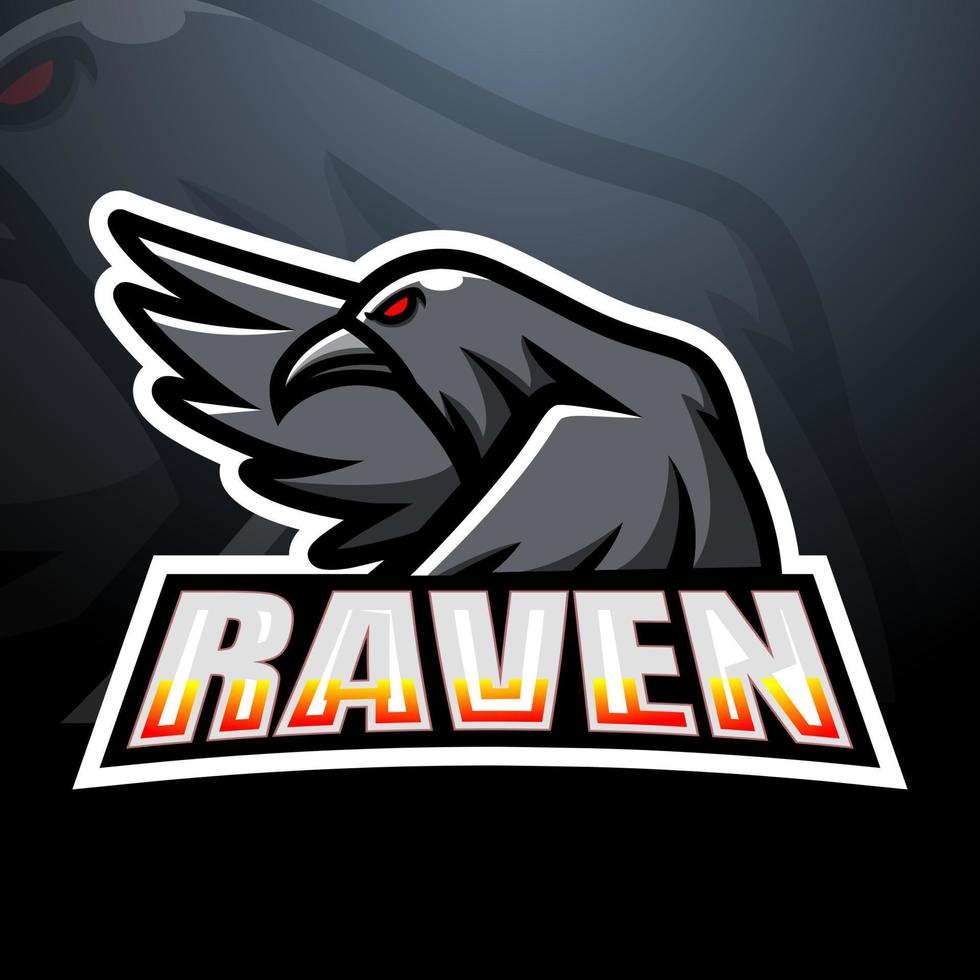 Raven esport mascot logo design vector