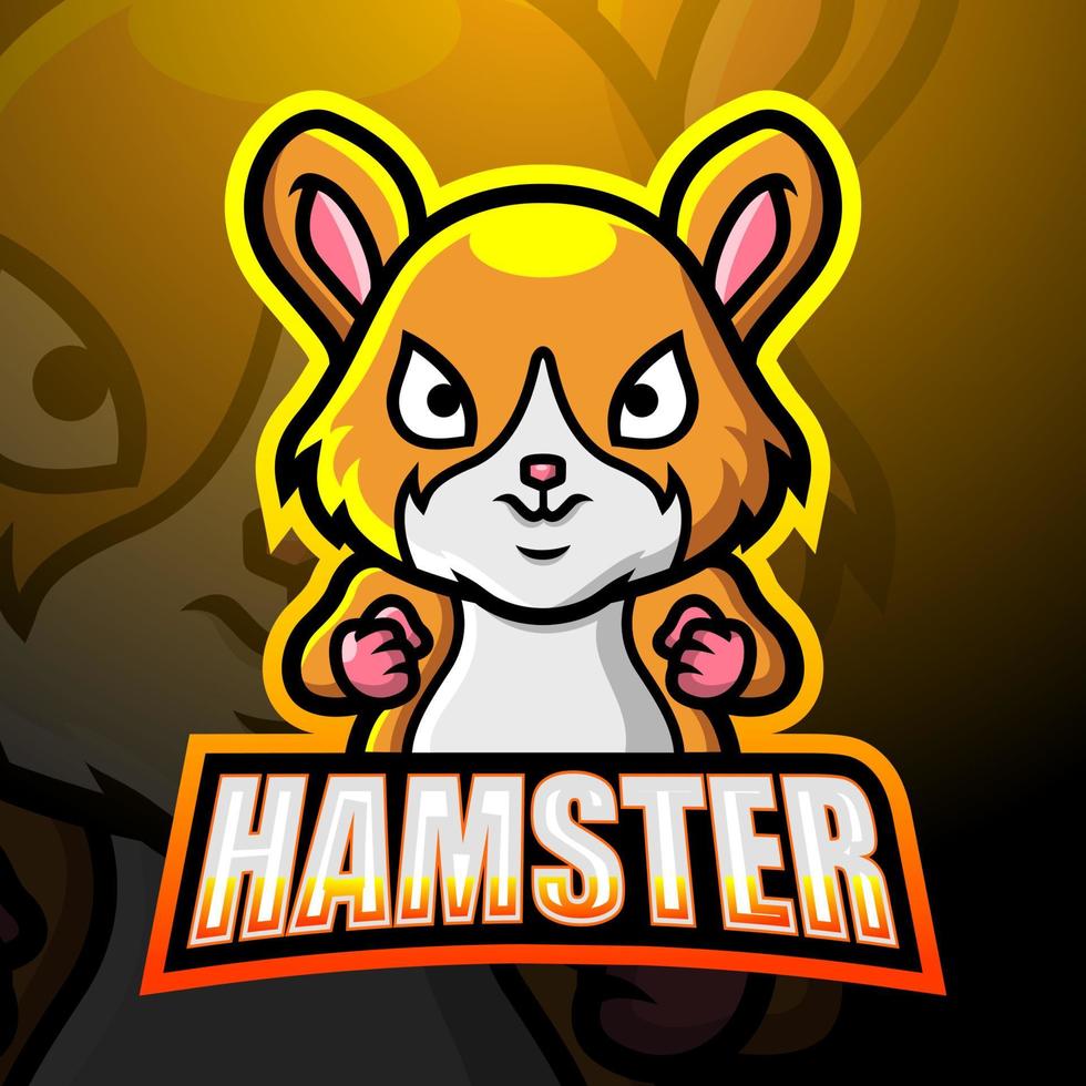 Hamster mascot esport logo design vector