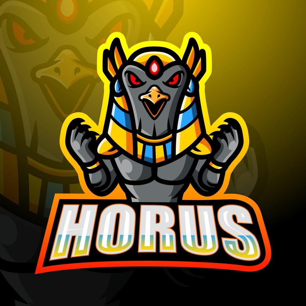 diseño del logotipo de esport de la mascota de horus vector