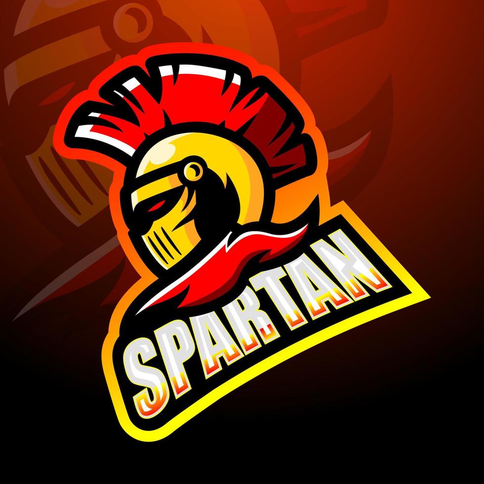 diseño de logotipo de esport de mascota de cabeza espartana vector