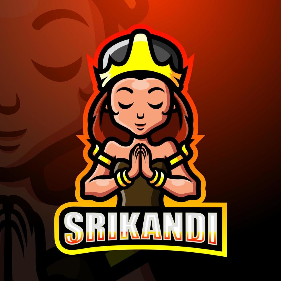 diseño del logotipo de esport de la mascota de srikandi vector