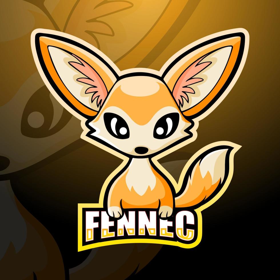 diseño del logotipo de esport de la mascota del zorro fennec vector